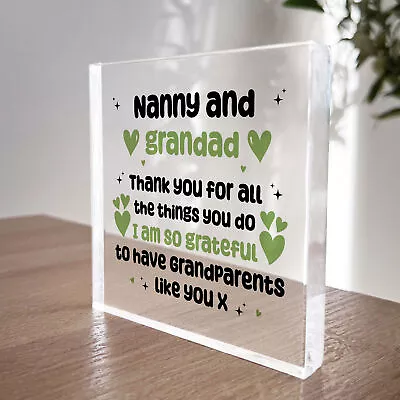 Nanny And Grandad Gift Plaque Christmas Birthday Gifts For Nanny Grandad • £9.99