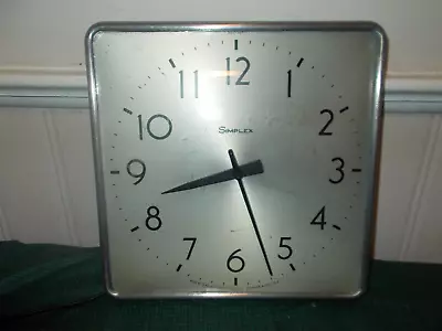 Vintage Simplex Wall- School Clock 12 X12  Keeps Accurate Time! • $31.95