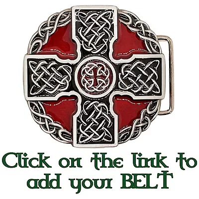 Celtic Cross Knotwork Belt Buckle Biker Metal Gothic Pagan Viking Mjolnir • £9.99