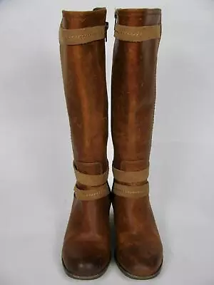 Ugg Australia Boots Chestnut Leater Darcie Riding Tall Buckled 1004172 Shoes-6 • $71.20