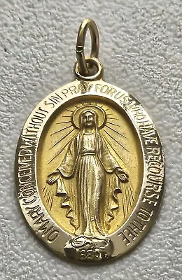 14K Yellow Gold Virgin Mary Pendant 1.8 Grams Christian / Catholic / Religious  • $174.99