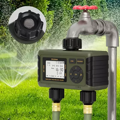 2 Zone Water Timer Sprinkler For Mist System Outdoor Garden Lawn Pool Filling  • $39.99