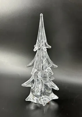 $35 • Buy Clichy France Crystal Clear Art Glass Christmas Pine Tree 10 , Signed Marked