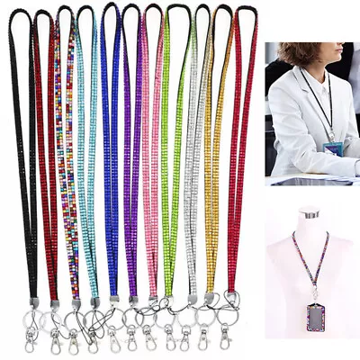 LONG Rhinestone Bling Crystal Key Chain Lanyard Neck ID Badge Cell Phone Holder • £3.02