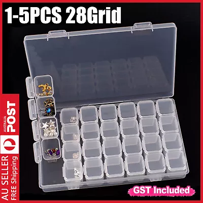 28 Grid Plastic Compartment Storage Box Container Jewellery Bead Craft Organiser • $13.99