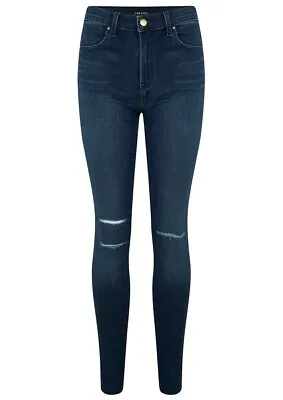 J Brand Women's Blue Denim Maria High Rise Skinny Jeans Fix Destruct Size 26 • $79.99