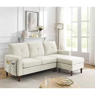 L-Shaped Convertible Sectional 3-Seater Sofa Couch W/ Ottoman Living Room Sofa • $429.99