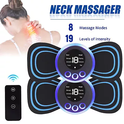 Portable Mini Electric Neck Back Massager Cervical Massage Patch Stimulator US • $8.21