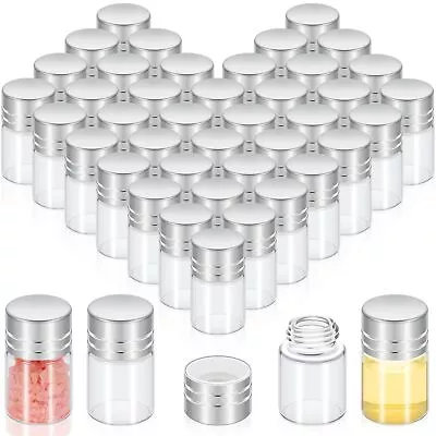 50 Pcs 2ml Tiny Glass Bottles Vials Mini Small Clear Bottles Glass Jars Empty... • $27.87