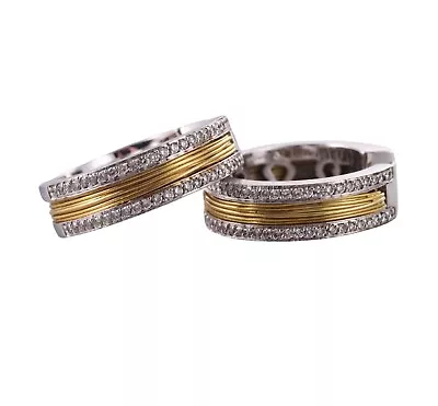 Pasquale Bruni 18k Gold Diamond Hoop Earrings • $1450