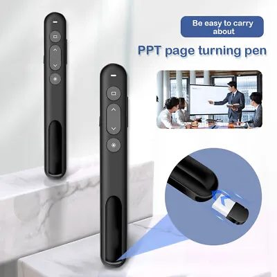 PPT Powerpoint Clicker With Laser Pointer USB Presenter Remote For Mac Laptop • £8.65