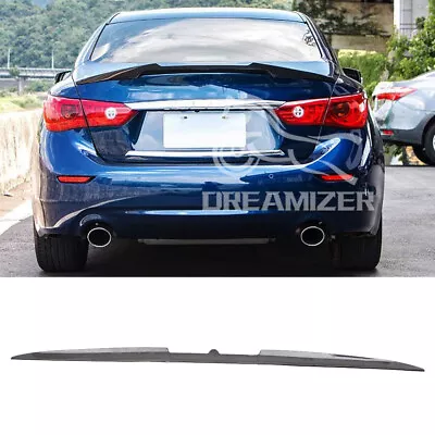 For Infiniti Q50 G37 G35 Carbon Rear Roof Trunk Spoiler Lip Tail Wing Ducktail • $69.27