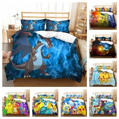 £29.99 • Buy Pokemon Bedding Suit Modern Bedspread Bed Quilt Cover Set Single Double Size