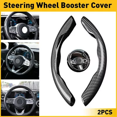 38cm Carbon Fiber Universal Car Steering Wheel Booster Cover NonSlip Accessories • $9.97
