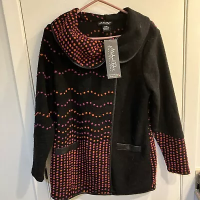 Michael Tyler Crossover Sweater Black With Red Dots Size Medium • $19.99