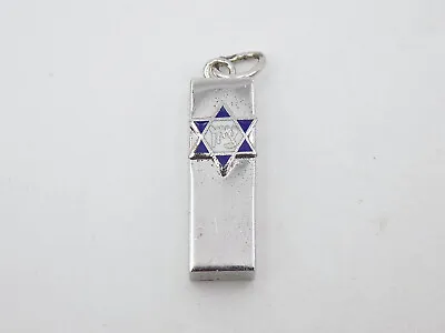 Vintage Sterling Silver Jewish Judaica Mezuzah Pendant • $39.97
