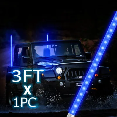 3ft LED Whip Light W/ Flag For ATV UTV Accessories RZR Can-Am Polaris Antenna • $33.99