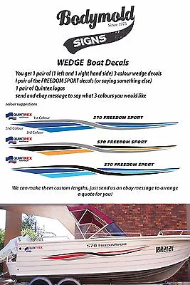 $155 • Buy Quintrex Freedom Boat Decals And Graphics  Wedge Kit  2000mm Kit