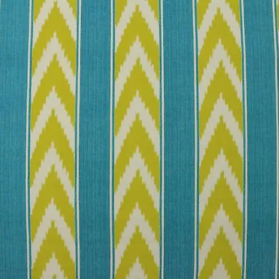 P Kaufmann Ikat Stripe Island Blue Golden Outdoor Multiuse Fabric By Yard 54 W • $8.99