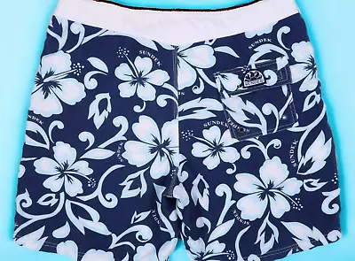 Sundek Mens 36 Floral Hawaiian Print Trunks Boardshorts 19  8  Swim Surf Lined • $49.97