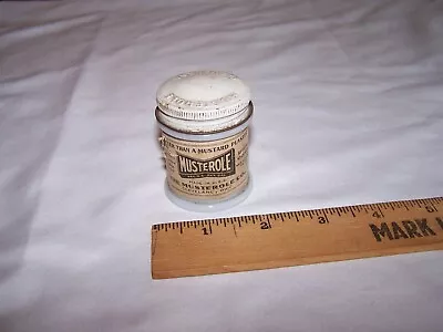 Antique Vintage MUSTEROLE CO Glass Medicine Jar W Paper Label CLEVELAND OHIO  • $12