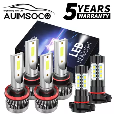 6000K LED Headlights + Fog Lights Bulbs For GMC Sierra 1500 2500 3500 2007-2013 • $36.99