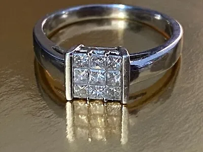 £425 • Buy 18K 750 18ct White Gold 0.5Ct Diamond Engagement Ring Heavy Size Q 1/12