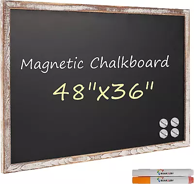 Magnetic Chalkboard Black Board 48 X 36 Extra Large Chalk Board Blackboard For  • $124.99