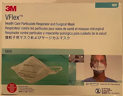 3M VFLEX N95 Disposable Face Mask NIOSH Respirator 50/Box #1804 • $12.71