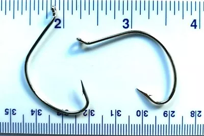 100 Mustad 37160 2X Nickel Kahle Fish Hooks Size 2/0 - Kahle Hooks • $12.99