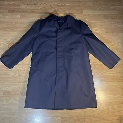 Vintage Sears Overcoat Mens Size 42 Blue Trench Style • $44.99