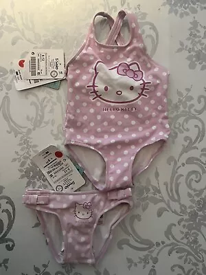 Zara Hello Kitty Pink Spot Girls Swimming Costume 6 12 Month Bikini Pant Bundle • £9.99