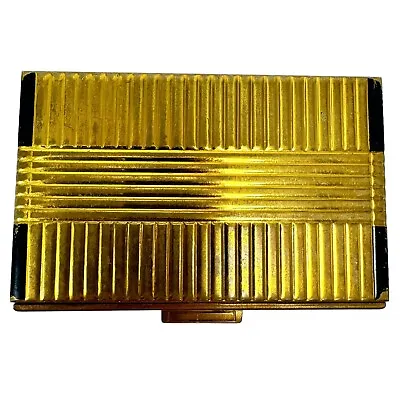 Vintage Volupte USA Art Deco Style Gold Tone Mirrored Powder Compact • $38.39