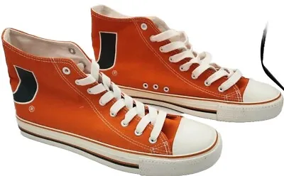 University Of Miami Hurricanes Canvas Sneakers - Forever Collectible 10.5 • $34.99