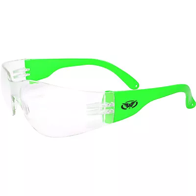 Global Vision Eyewear Rider Lab Shop Safety Glasses Neon Green Temples • $10.50