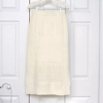 Line And Dot Knit Ivory Pencil Midi Skirt Size Small • $19.95