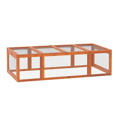 Large Wood Rabbit Hutch Small Animal Habitat Enclosure Run Bunny Outdoor Cage • $92.81