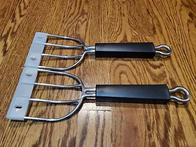 Pampered Chef Meat Lifters (Forks) Black And Stainless Steel BarBQ EUC BBQ • $39.99