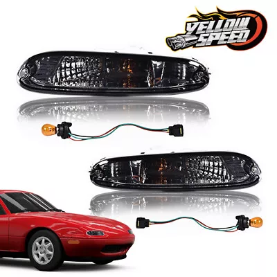 Smoked Bumper Mounted Marker Signal Parking Light Fit For 90-97 Mazda Miata MX-5 • $18.78