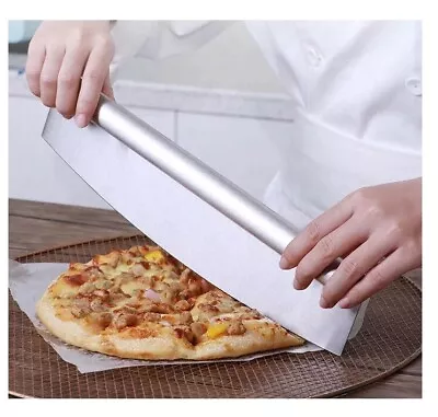 £4.90 • Buy Pizza Cutter Mezzaluna Stainless Steel Professional Heavy Duty Slicer 18421C