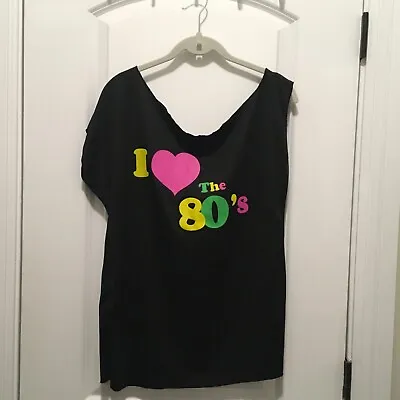 I Love The 80s Black Short Sleeve Shirt Women's Size Large/X-Large • $12.51