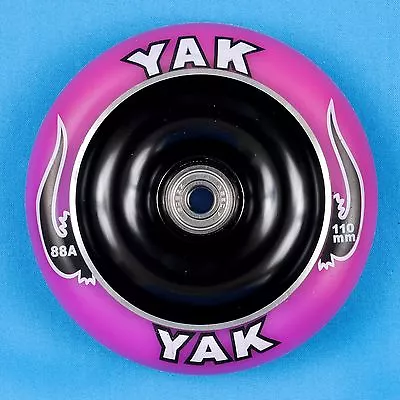YAK Scooter Wheel 110mm Purple/Black W/Bearings - Razor Lucky District Phoenix • $5.99