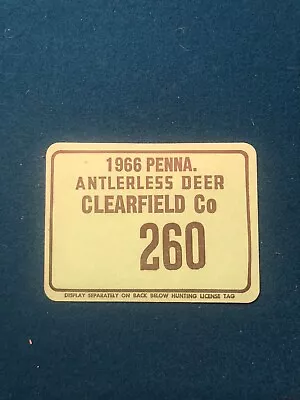 1966 Clearfield County PA Antlerless Doe Deer Hunting License Pennsylvania • $20