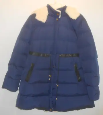 Women's Momo Maternity Blue Down Hooded Jacket Size L • $34.99