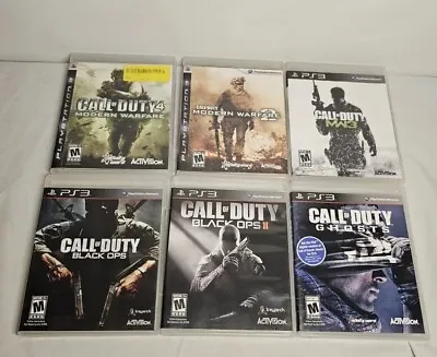 Call Of Duty Sony PlayStation 3 Lot Of 6 Black Ops 1 2 MW 23 4 & Ghosts PS3 • $24.99