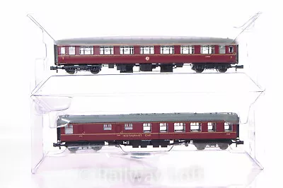 N Gauge - Two Coaches In BR Maroon - Restaurant Car & 1st Corr By Graham Farish • £36