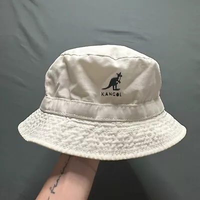 Vintage Kangol Bucket Hat M/L White 90s Hip Hop Classic Beach Summer Run DMC • $29.99