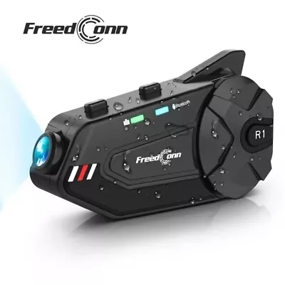 Freedconn R1 Plus 1000M Motorcycle Helmet Intercom & Camera Bluetooth Headset • $104.81