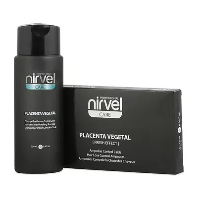 Nirvel Hair Loss Shock Treatment Set Plant Placenta 10 Vials+Shampoo 250 ML • £12.59