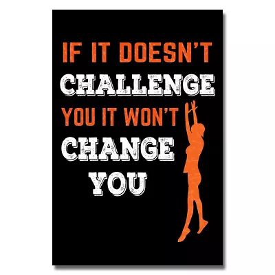 Fitness Motivational Quotes Poster Workout Art Picture Print Gym Room Decor 003 • $5.26